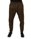 Dolce & Gabbana Brown Cotton Stretch Jogger Sweatmen's Men's Pants In Brown