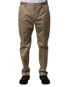 Dolce & Gabbana Brown Cotton Tapered Men Formal Pants In Brown