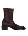 Dolce & Gabbana Brown Cotton Velvet Mid Calf Short Boots Shoes In Brown