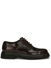 Dolce & Gabbana Perforated Calf Leather Lace-up Shoes In Brown