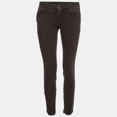 Pre-owned Dolce & Gabbana Brown Denim Slim Fit Jeans M/waist 27"