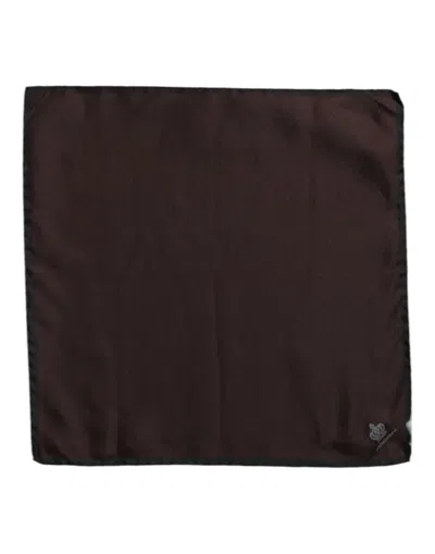 Dolce & Gabbana Brown Dg Crown Silk Square Men Foulard Men's Scarf