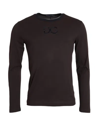 Dolce & Gabbana Brown Dg Logo Crewneck Pullover Sweater
