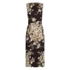 Dolce & Gabbana Rose Cretonne Charmeuse Sleeveless Midi Dress In Multi