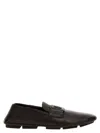 Dolce & Gabbana Leather Loafers With Round Toe And Textured Finish In Brown