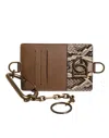 Dolce & Gabbana Brown Exotic Leather Card Holder Dg Logo Plaque Wallet