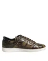 Dolce & Gabbana Brown Exotic Leather Low Top Sneakers Shoes In Animal Print