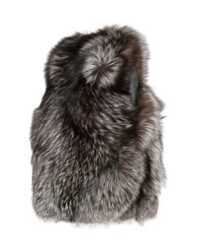 Dolce & Gabbana Brown Faux Fur Whole Head Wrap Capello Women's Hat
