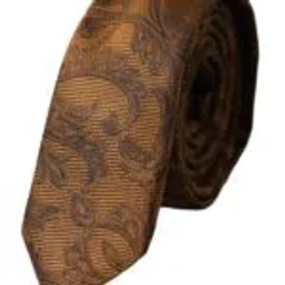 Dolce & Gabbana Brown Floral 100% Silk Adjustable Men Men's Tie