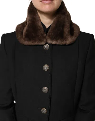 Dolce & Gabbana Brown Fur Shoulder Collar Neck Wrap 60cm X 14cm Women's Scarf