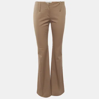 Pre-owned Dolce & Gabbana Brown Gabardine High Rise Trousers S
