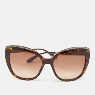 Pre-owned Dolce & Gabbana Brown Gradient Dg4332 Butterfly Sunglasses
