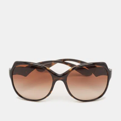 Pre-owned Dolce & Gabbana Brown Gradient Dg6154 Devotion Oversized Sunglasses