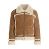 Dolce & Gabbana Suede Shearling Jacket In Brown