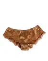 Dolce & Gabbana Brown Lace Silk Satin Slip Panties Underwear In Brown