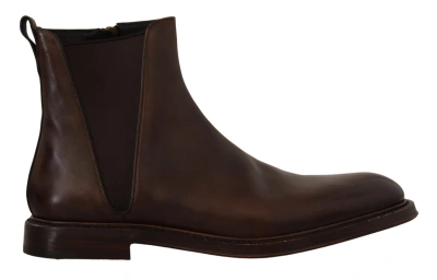 Dolce & Gabbana Brown Leather Chelsea Mens Boots