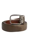 Dolce & Gabbana Brown Leather Classic Metal Logo Buckle Belt In Brown