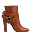 Dolce & Gabbana Brown Leather Dg Logo Buckle Ankle Boots Shoes In Multi