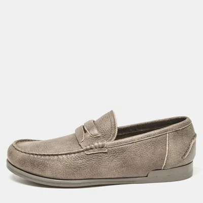 Pre-owned Dolce & Gabbana Brown Leather Genova Loafers Size 41.5