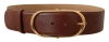 DOLCE & GABBANA BROWN LEATHER GOLD METAL OVAL BUCKLE BELT