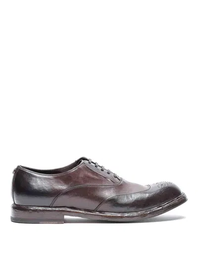 Dolce & Gabbana Leather Laced Up Shoes In Brown
