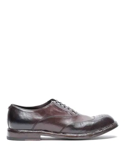 Dolce & Gabbana Calf Leather Brogues In Burgundy