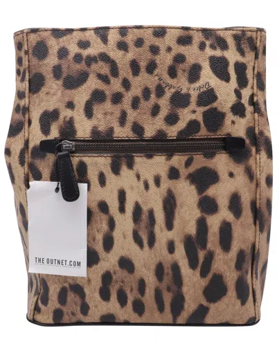 Dolce & Gabbana Brown Leather Leopard-print Backpack (authentic Pre-loved)
