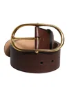 Dolce & Gabbana Brown Leather Waist Gold Metal Buckle Belt In Brown