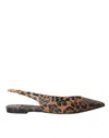 Dolce & Gabbana Brown Leopard Exotic Skin Slingback Shoes In Brown
