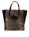 Dolce & Gabbana Brown Leopard Leather Shoulder Strap Tote Bag