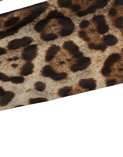 Dolce & Gabbana Brown Leopard Nylon Tights Stocking Pantyhose Socks
