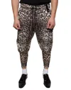 Dolce & Gabbana Brown Leopard Polyester Jogger Men's Pants In Multicolor