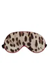 Dolce & Gabbana Brown Leopard Print Silk Women Accessory Sleep Eye Mask In White