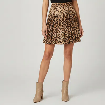 Pre-owned Dolce & Gabbana Brown Leopard Print Stretch Wool Pleated Mini Skirt S