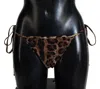 Dolce & Gabbana Brown Leopard Print Swimsuit Swimwear Bikini Women's Bottom In Brown