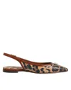 Dolce & Gabbana Brown Leopard Slingback Flats Sandals Shoes In Animal Print