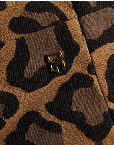 Dolce & Gabbana Brown Leopardprint Flared A-line Mini Dress In Animal Print
