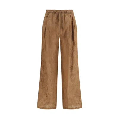 Dolce & Gabbana Brown Linen Casual Pants
