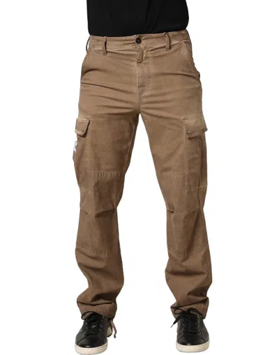 Dolce & Gabbana Brown Mid Waist Cargo Straight Trouser Pants