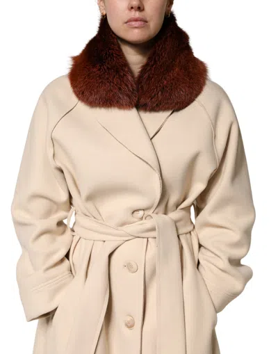Dolce & Gabbana Mink Fur Collar Scarf In Nude