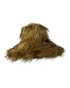 Dolce & Gabbana Brown Modacrylic Faux Fur Bucket Women's Hat In Brown