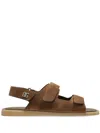 Dolce & Gabbana Touch Strap Leather Sneaker For Men In Brown