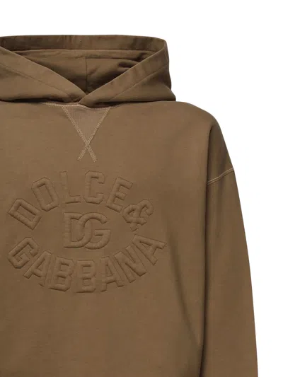 Dolce & Gabbana Brown Oversized Cotton Jersey Hoodie