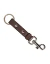 Dolce & Gabbana Brown Plain Leather Silver Brass Keyring Holder Keychain In Brown