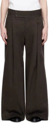 DOLCE & GABBANA BROWN PLEATED TROUSERS