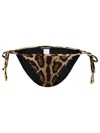 Dolce & Gabbana Brown Polyamide Blend Bikini Bottoms Women In Black