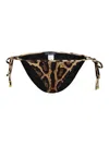 DOLCE & GABBANA BROWN POLYAMIDE BLEND BIKINI BOTTOMS