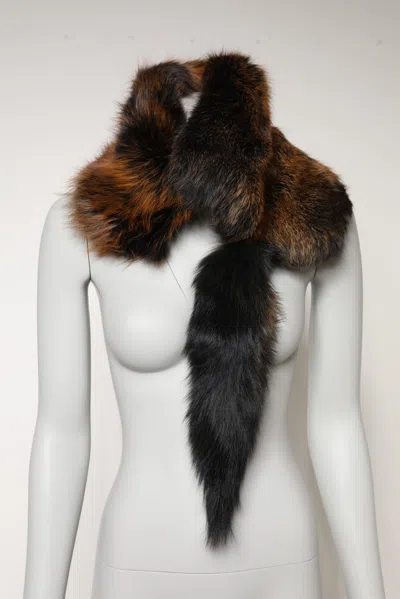 Dolce & Gabbana Brown Red Fox Fur Neck Warmer Winter Women's Scarf