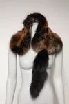 Dolce & Gabbana Brown Red Fox Fur Neck Warmer Winter Women's Scarf In Brown