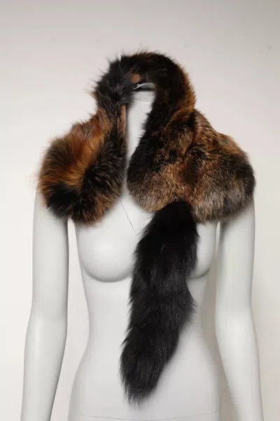 Dolce & Gabbana Brown Red Fox Fur Neck Warmer Winter Women's Scarf